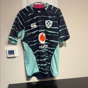 Canterbury Men's Striped Rugby Jersey - Teal and Navy